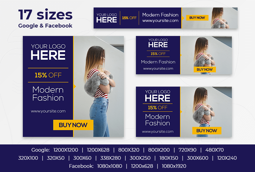Modern Fashion – Free PSD Ads Templates for Google and Facebook preview image