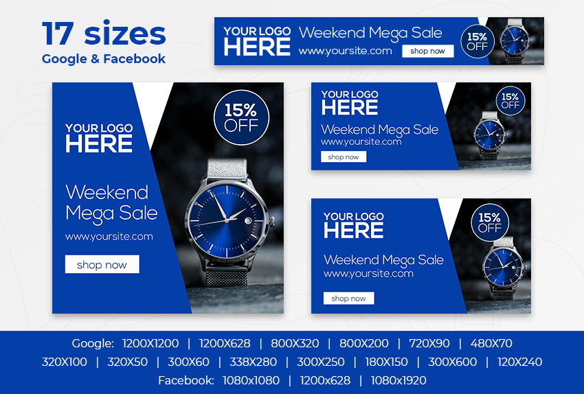 Watches Sale – Free PSD Ads Templates for Google and Facebook preview image